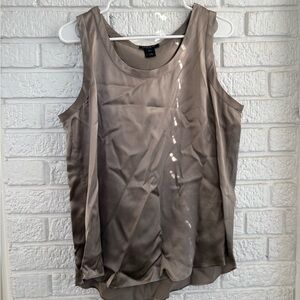 Lafayette 148 New York Taupe Sleeveless Blouse
